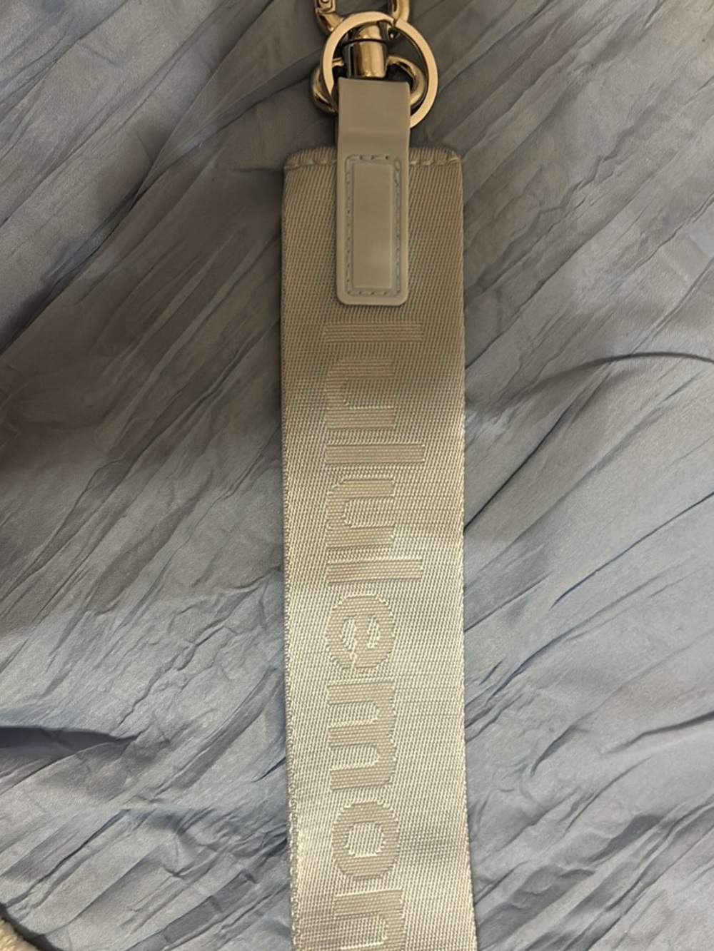 lululemon athletica Light Gray Key & Card Holder Strap with Gold Hardware
